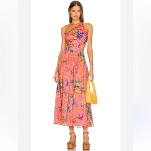 Zimmermann Tropicana Asymmetric
Dress in Coral Floral